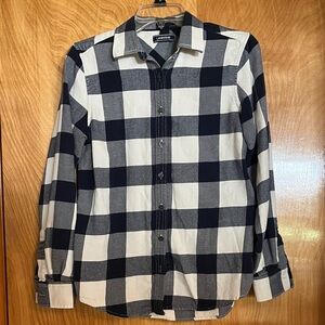 Lands' End Women's navy and white flannel shirt
